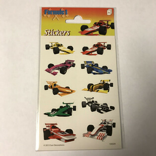 FOLHA DE AUTOCOLANTES: CARROS DE CORRIDA F&Oacute;RMULA 1, 16 x 9 cm (10 unid.)