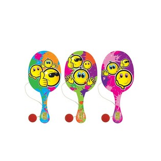 Jogo de Raquete com Bola Smiley (12 un.)
