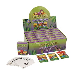 MINI CARTAS DE JOGAR &ndash; MODELO: DINOSSAURO EM EXPOSITOR (24 un.)