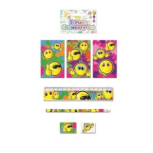 CONJUNTO DE ESCRITA SMILEY DE 5 PE&Ccedil;AS (24 un.)