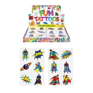 Tatuagens Tempor&aacute;rias Fun &ndash; Modelo: Super-Her&oacute;is (96 unid.)
