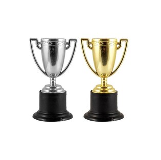 Trof&eacute;u de Vencedor &ndash; 10 cm Mix Ouro e Prata (12 unid.)