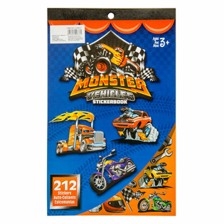 Livro de autocolantes Monster Truck 212 pe&ccedil;as (12 un.)