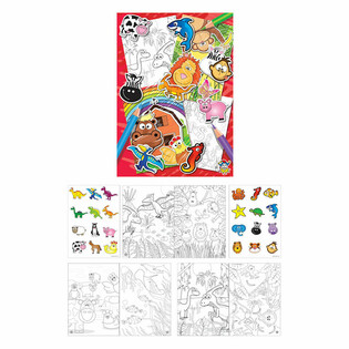 LIVRO DE COLORIR COM AUTOCOLANTES (48 un.)