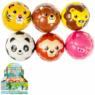 BOLAS DE ESPUMA CARAS DE ANIMAIS &Oslash; 6.3 cm EM DISPLAY (24 un.)