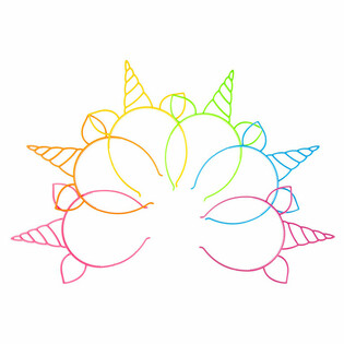 TIARA DE UNIC&Oacute;RNIO, MIX CORES NEON (24 ud.)