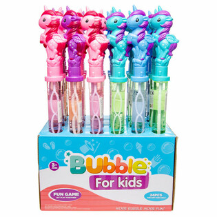 Tubo de Bolhas de Sab&atilde;o Unic&oacute;rnio Grande 38 cm em Display (24 un.)