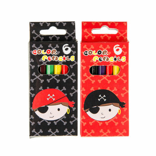 Conjunto de 6 l&aacute;pis de cor - Pirata (24 unid.)