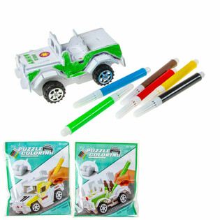 Puzzle 3D Constr&oacute;i e Colore o Teu Pr&oacute;prio Carro (12 un.)