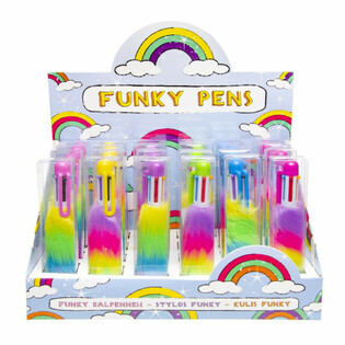 Caneta Esferogr&aacute;fica Fluffy com 6 Cores - em Expositor (24 un.)