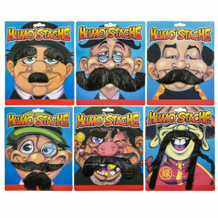 Bigodes Falsos Autocolantes Divertidos em Cart&atilde;o (24 un.)