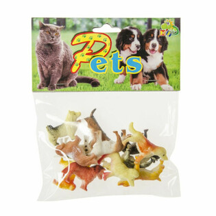 Conjunto de 12 Figuras de Brincar C&atilde;es e Gatos