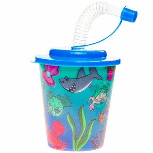 COPO DE BEBIDAS / COPO DE GELADO COM PALHINHA – ANIMAIS MARINHOS (12 unid.)