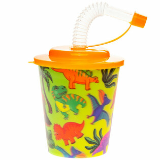 Copo de Dinossauro para Bebida/Gelado com Palhinha - 250ml (12 unidades)