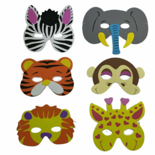 MÁSCARAS DE ESPUMA - ANIMAIS SELVAGENS (24 un.)