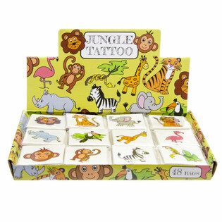 Tatuagens Divertidas - Expositor Animais da Selva (48 Packs)