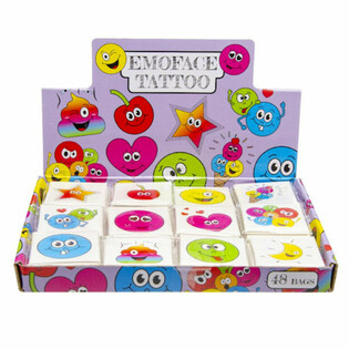 Tatuagens Tempor&aacute;rias Smiley - Expositor 48 Packs