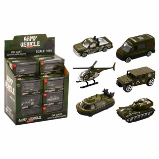 VE&Iacute;CULOS MILITARES EM DIE-CAST - ESCALA 1:64 EM DISPLAY (24 ud.)