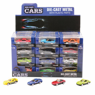 MIX CARROS DESPORTIVOS, ESCALA: 1:72 EM DISPLAY (48 un.)