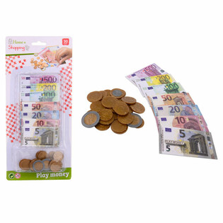 HOME SHOPPING - DINHEIRO DE BRINCAR EURO E NOTAS EM CART&Atilde;O (6 un.)