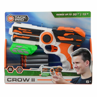 Pistola TACK PRO CROW II com 6 Dardos Suaves - 23 cm