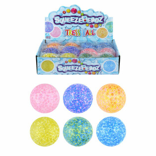 BOLA ANTI-STRESS SQUEEZE BEADS &Oslash;7CM EM DISPLAY (12 un.)