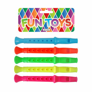 Apitos coloridos para t&ocirc;mbola e festas (6 un.)