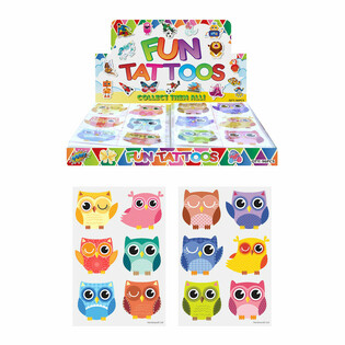 Fun Tattoos Coruja - Expositor (96 Unidades)
