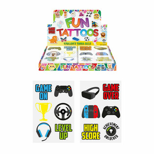 Gamer Fun Tatuagens Displaybox (96 folhas)