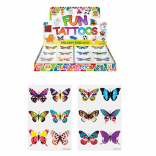 TATUAGENS DIVERTIDAS - MODELO: BORBOLETAS EM DISPLAY (96 un.)