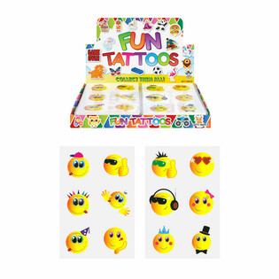 Tatuagens Divertidas Smiley em Expositor (96 unid)