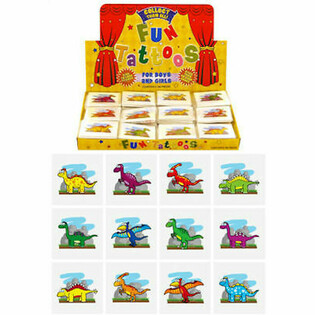 Tatuagens Tempor&aacute;rias de Dinossauros - Pack de 12 Un., Display com 48 Packs