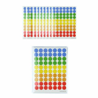 FOLHA DE AUTOCOLANTES COM 70 PONTOS COLORIDOS (10 un.)