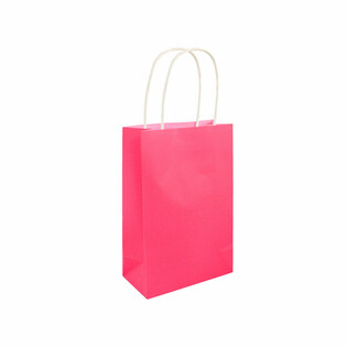 Saco de Papel com Asas - 14x21x7cm - Cor: ROSA NEON (24 un.)