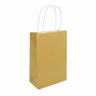 SACO DE PAPEL COM ASAS - 14x21x7cm - Cor: DOURADO (24 un.)