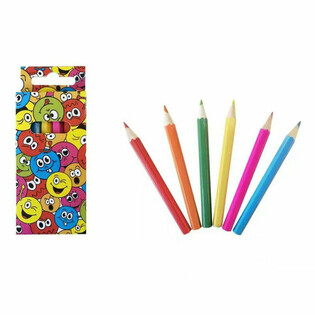 Conjunto de l&aacute;pis de cor Smiley (6 pe&ccedil;as) - Expositor 24 unidades