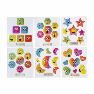 AUTOCOLANTES COM GLITTER - MODELO: SMILEY (100 un.)