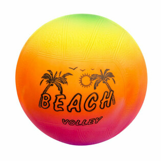 BOLA DE V&Oacute;LEI DE PRAIA, 23 CM - CORES DE ARCO-&Iacute;RIS (10 un.)