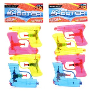 Conjunto de Pistolas de &Aacute;gua Aqua Fun - 4 Pe&ccedil;as, 11 cm