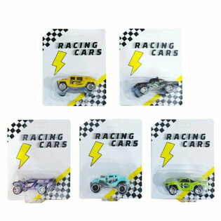 Conjunto de 12 Carros de Corrida Pull Back em Cart&atilde;o