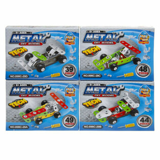 Kit de Constru&ccedil;&atilde;o de Carro de Corrida em Metal (Expositor 24 unid.)