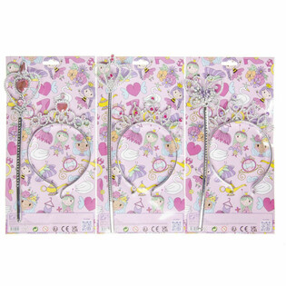 VARINHA DE PRINCESA + TIARA EM CART&Atilde;O (12 unid.)