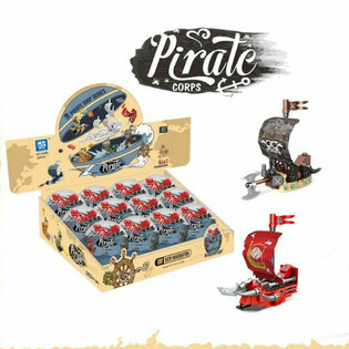 Blocos de Constru&ccedil;&atilde;o Navio Pirata em Bola Surpresa - Display (12 unid.)