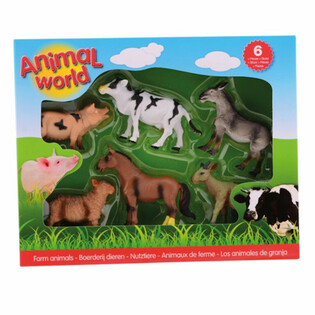 ANIMAL WORLD - CONJUNTO DE 6 FIGURAS DE ANIMAIS DA QUINTA (1 un.)