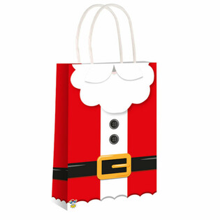 Sacos de Papel Pai Natal com Pegas - 14x21x7cm - 24 Unidades