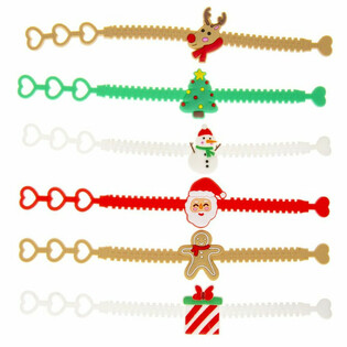 Pulseiras de Natal em silicone para crian&ccedil;as (12 unidades)