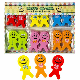 Gomas de Apagar Smiley Alegres 2 Pe&ccedil;as (36 sets)