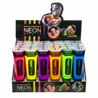 Pintura Facial NEON Glow in the Dark - Ativa com Luz Negra (Display 24 un)