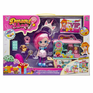 CONJUNTO LOJA DE DONUTS COM BONECA E ACESS&Oacute;RIOS - CAIXA DE PRESENTE DE LUXO (2 un.)