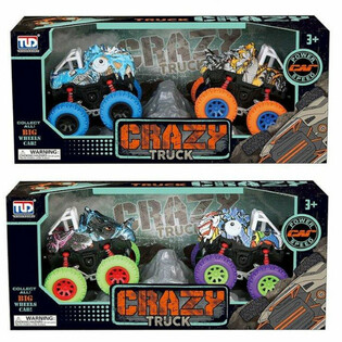 Conjunto de 2 Monstertrucks Dinossauro de Fric&ccedil;&atilde;o em Caixa de Luxo - Mix